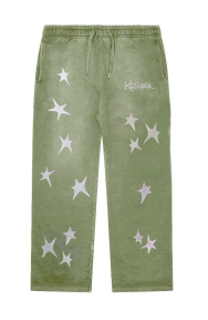 KID SUPER Stars Patchwork Sweatpants Green