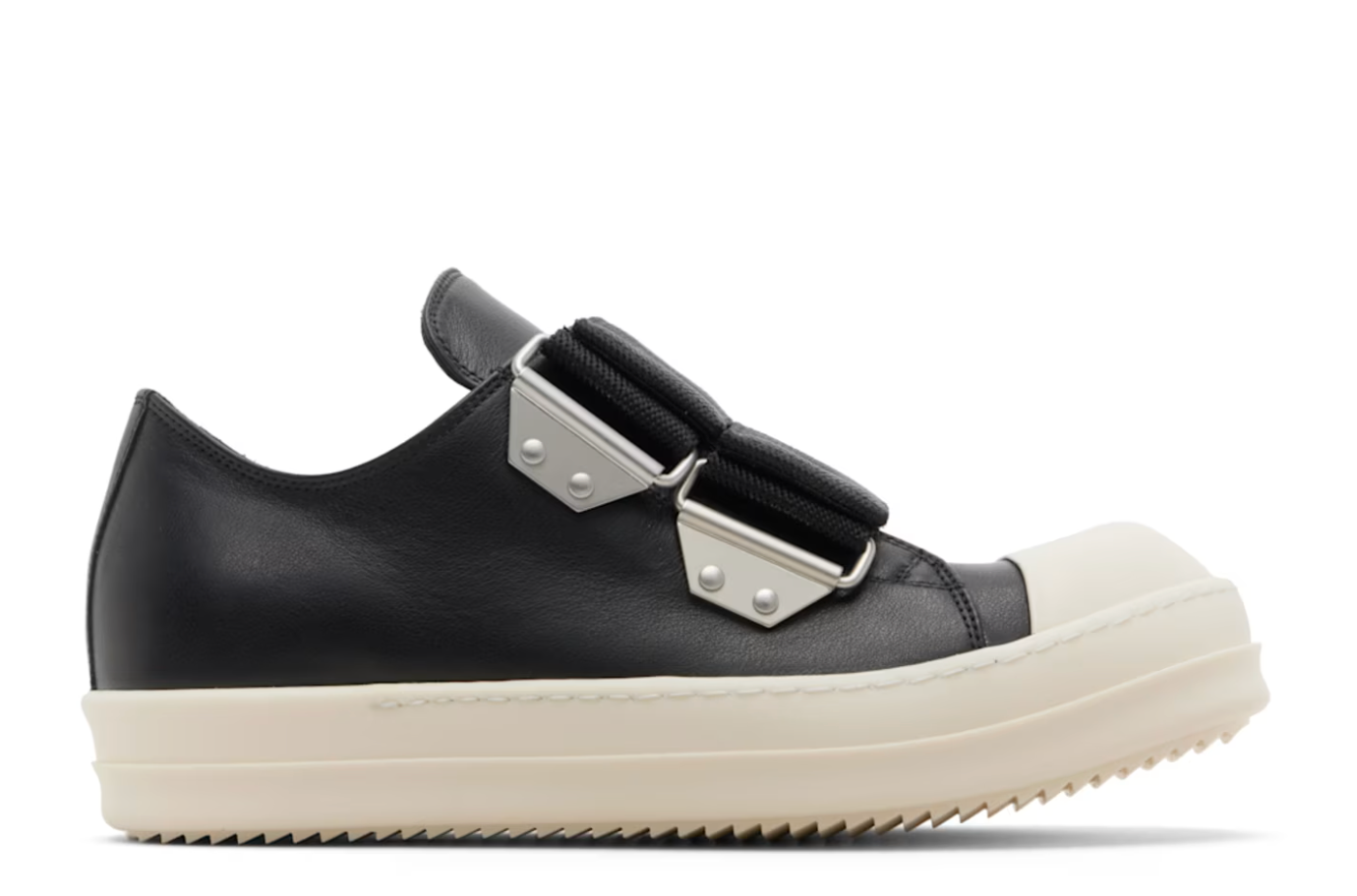 Rick Owens Black Temple Strap Low Sneakers