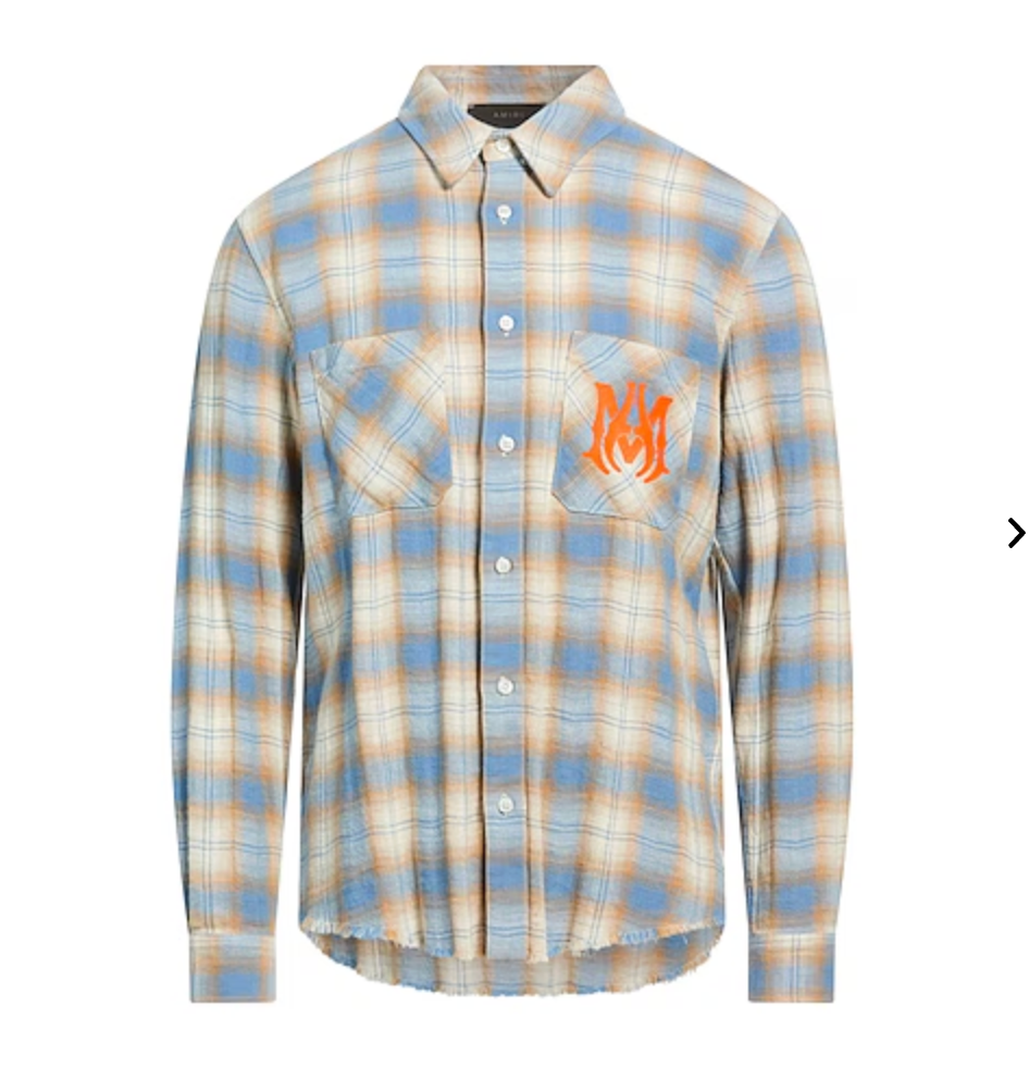 AMIRI MA Vintage Stencil Plaid Blue