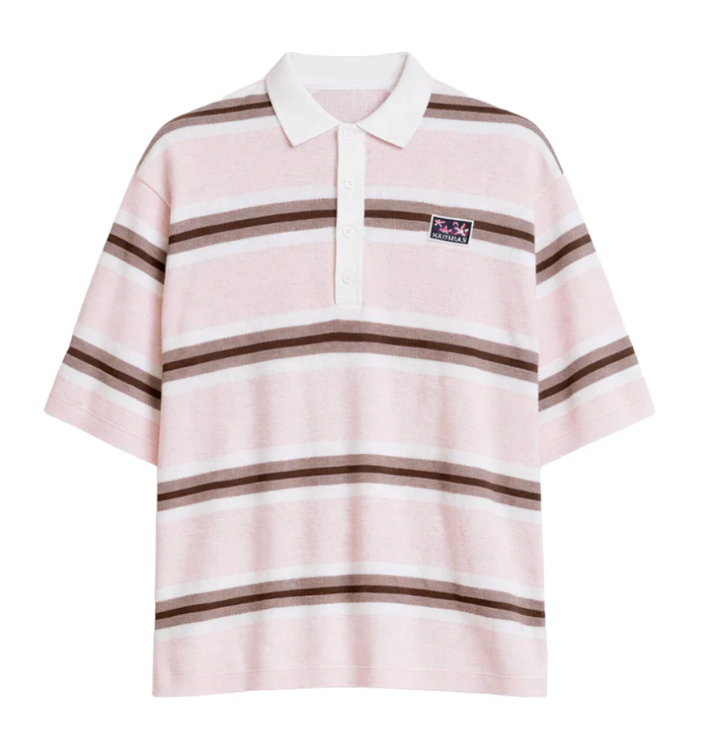 Nahmias KNIT STRIPED POLO IN PINK
