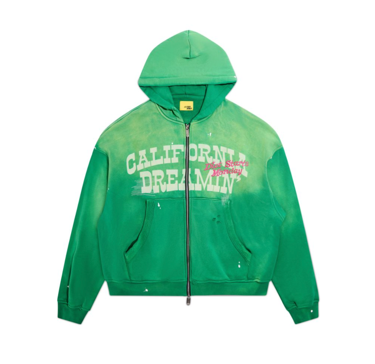 Diet Starts Monday California Dreamin Full Zip Hoodie Green