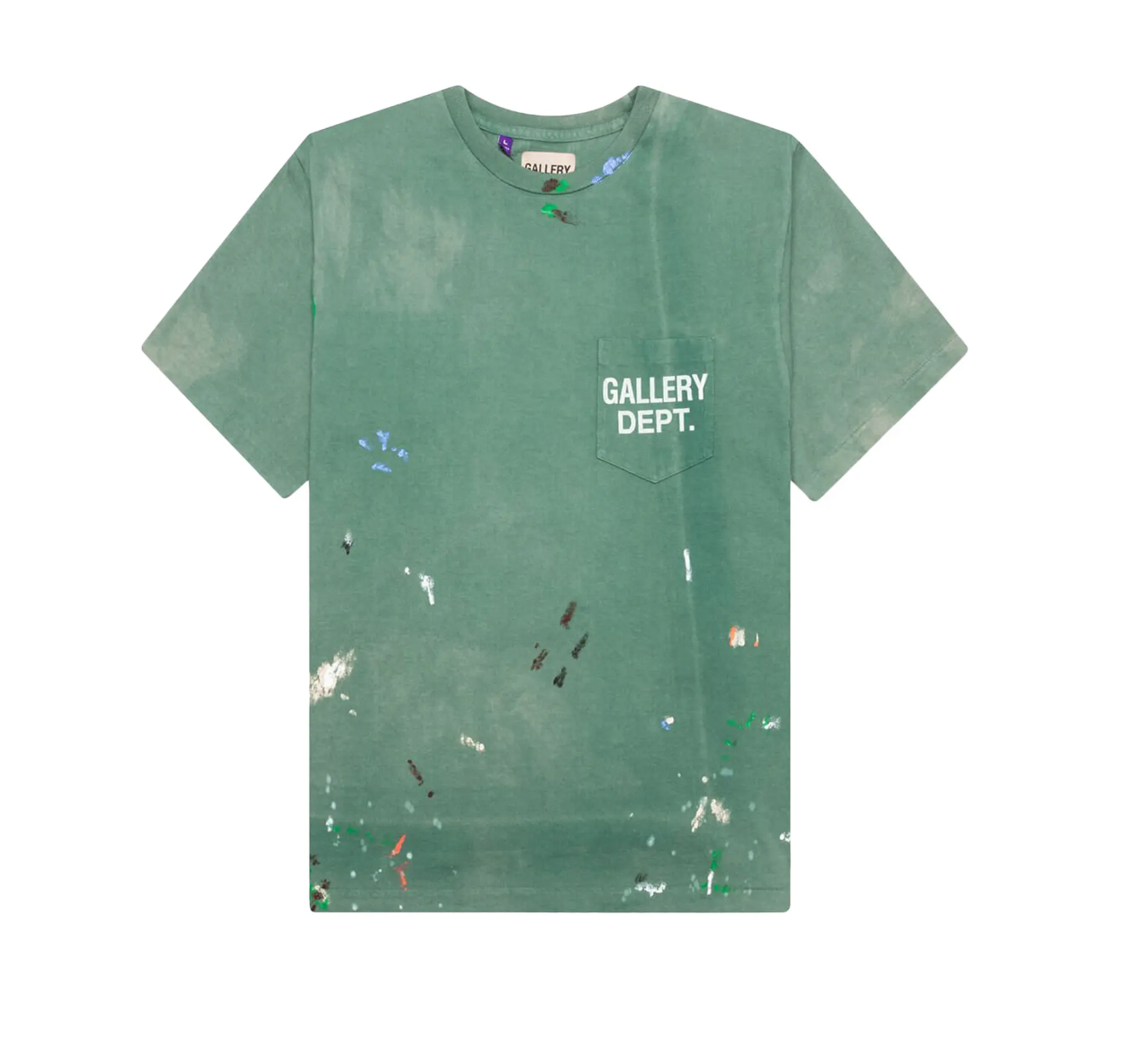 Gallery Dept. Vintage Logo Paint Splatter Tee Green