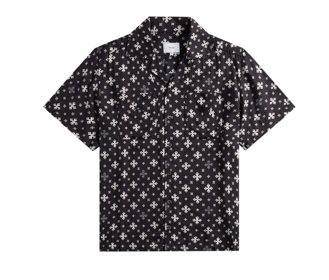 Rhude Cross Bandana Rayon Shirt 'Black/White'