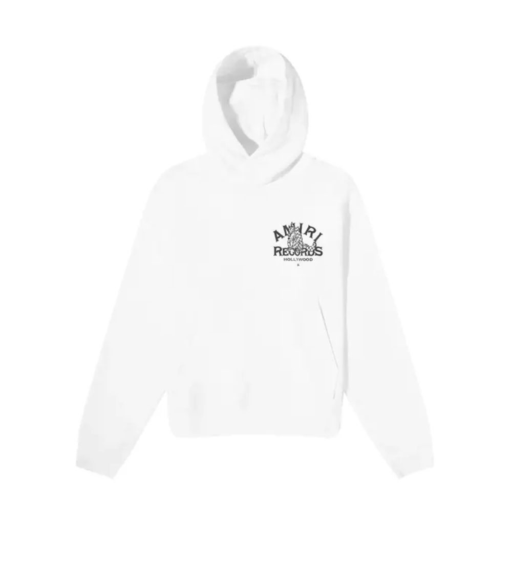 Amiri Records Wolf Hoodie White