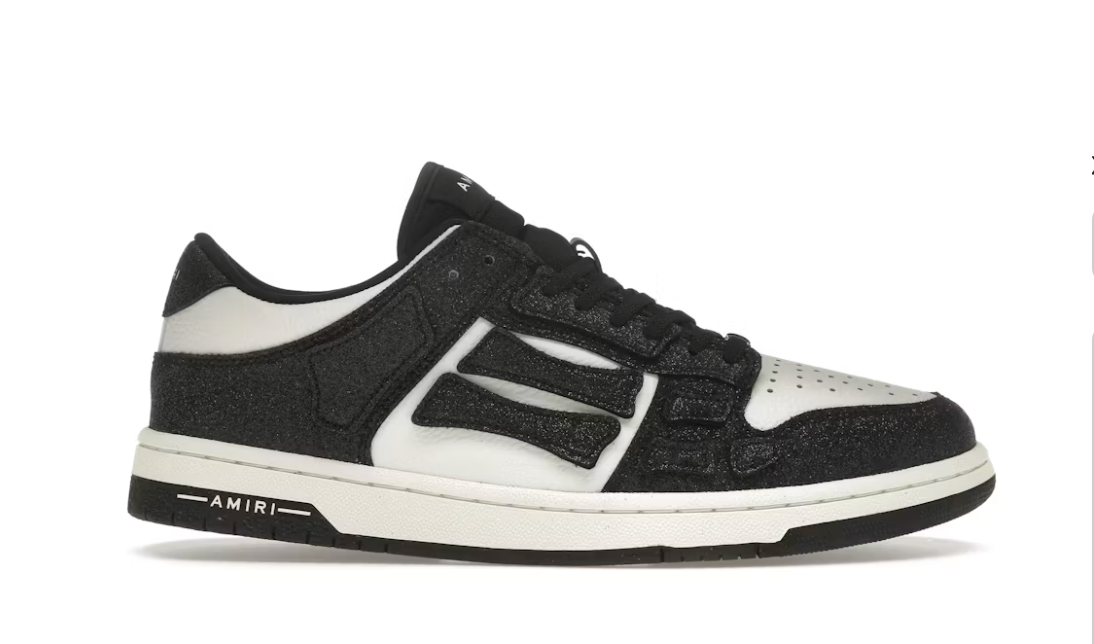 AMIRI Skel Top Low Shimmer Black White