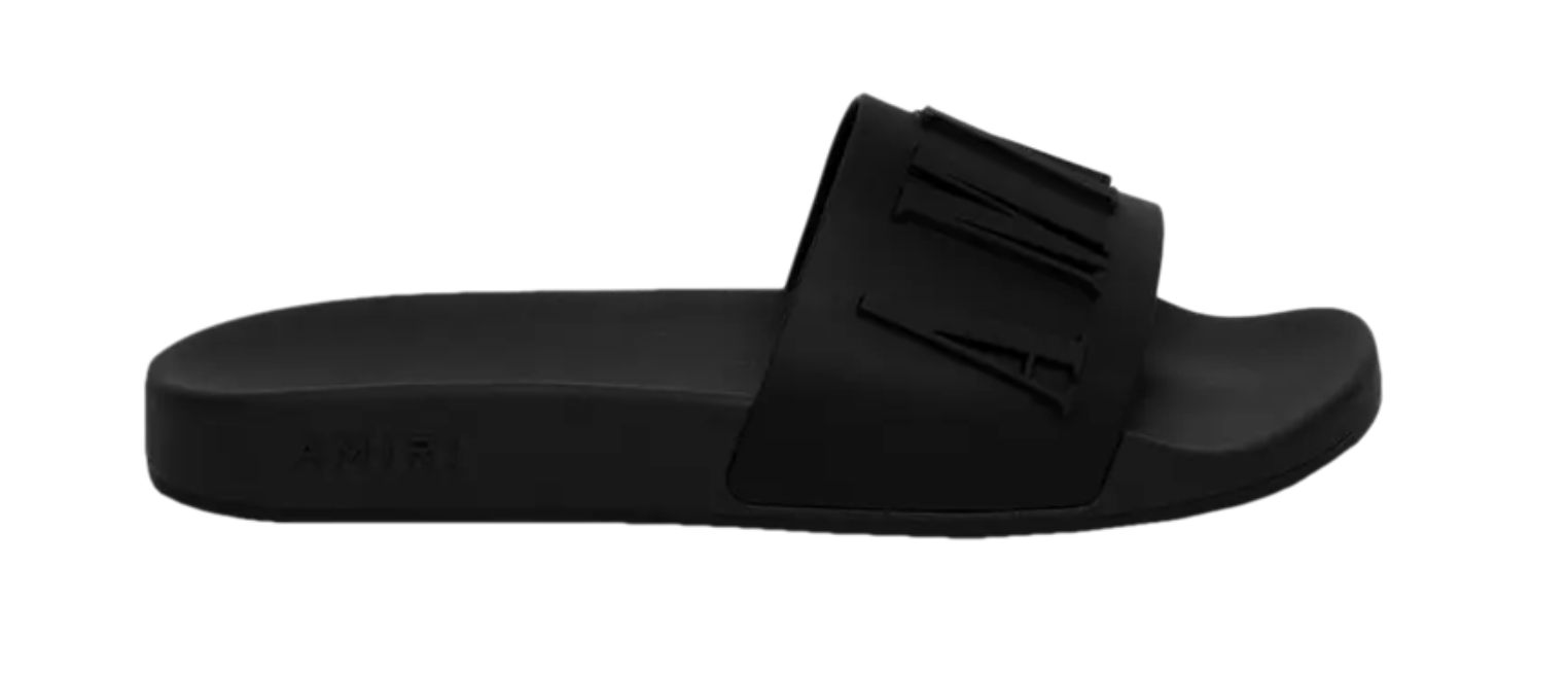 Amiri Logo Pool Slide Black