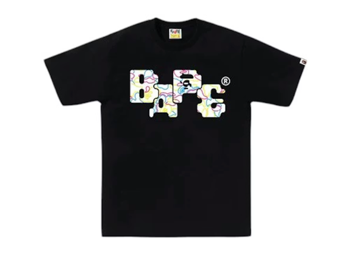 BAPE Neon Camo 8Bit Logo Tee