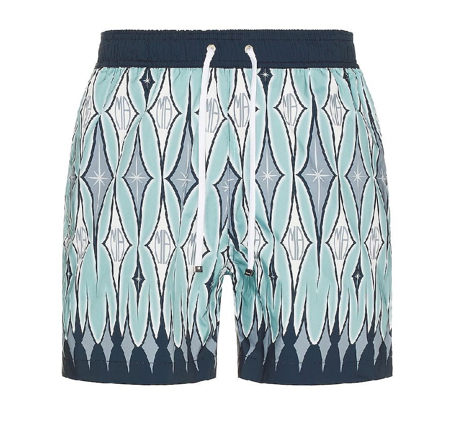 AMIRI Argyle Swim Trunk Aqua