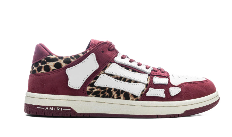 Amiri Leopard Skel Top Low Burgundy