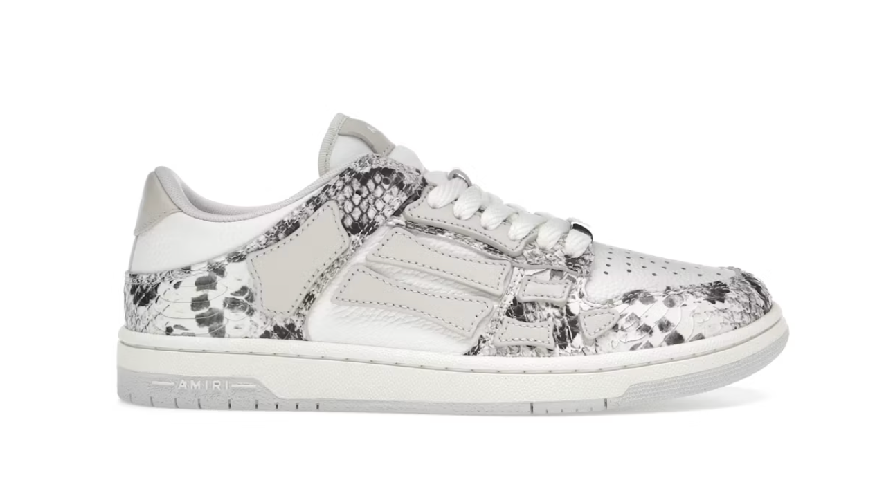 AMIRI Skel Top Low Snake Alabaster Grey