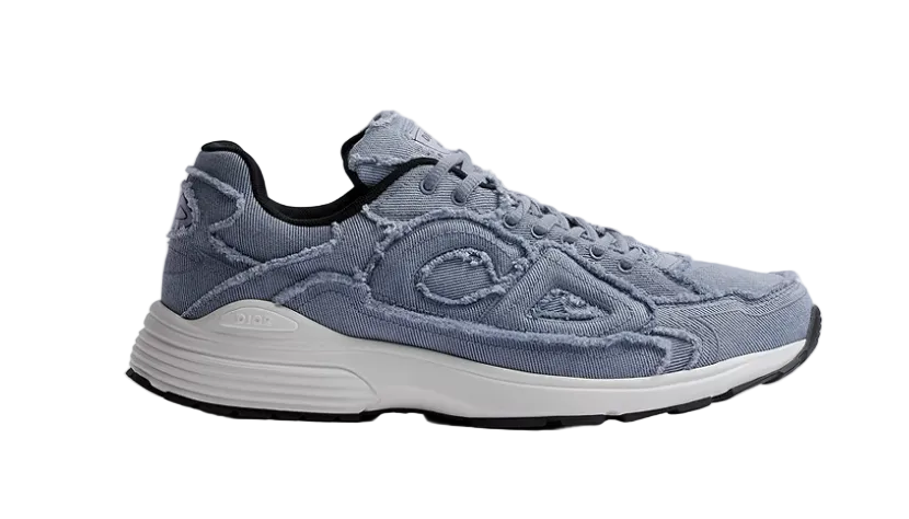 B30 Countdown Sneaker Blue Fringed Denim-Effect Stonewashed Canvas