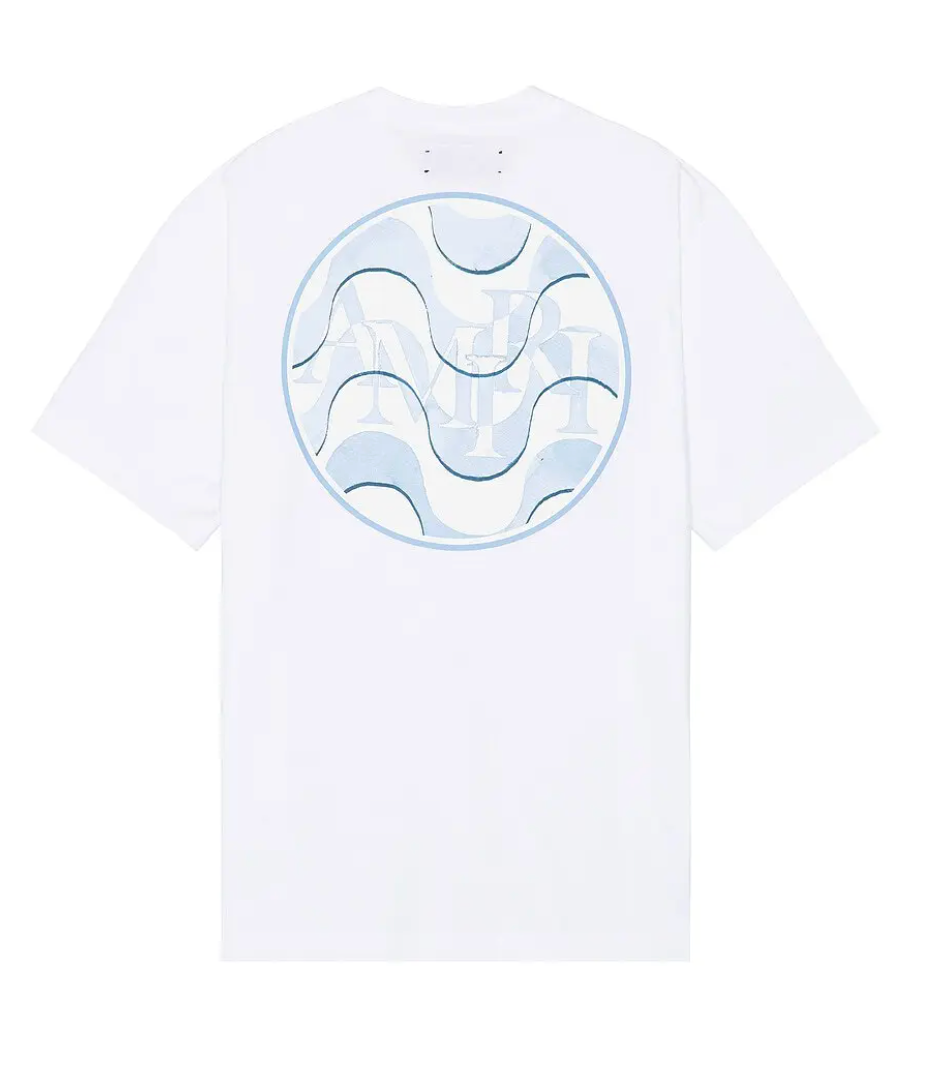 Amiri Staggered Wave Tee White