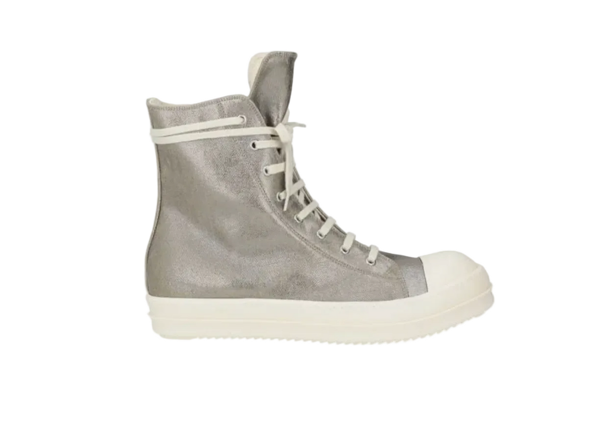 Rick Owens HIGHTOP SNEAKERS PALLADIUM MILK SILVER