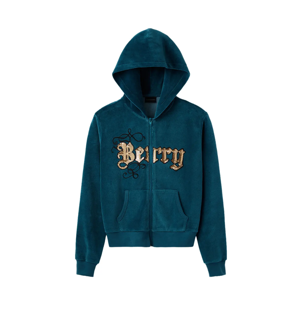 GV Gallery Paris Hilton Velour Zip Up Teal