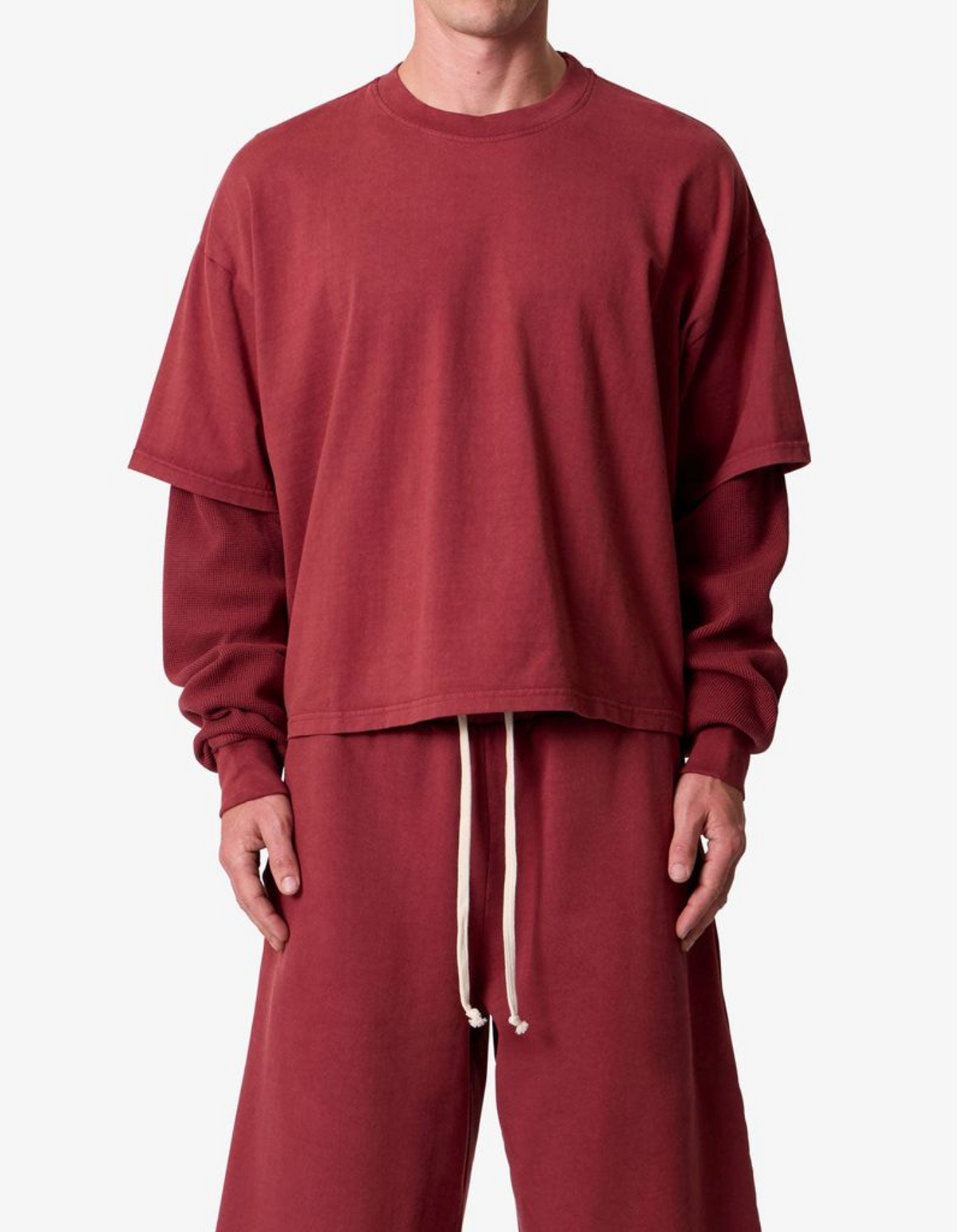 MNML Layered Thermal L/S Tee Maroon