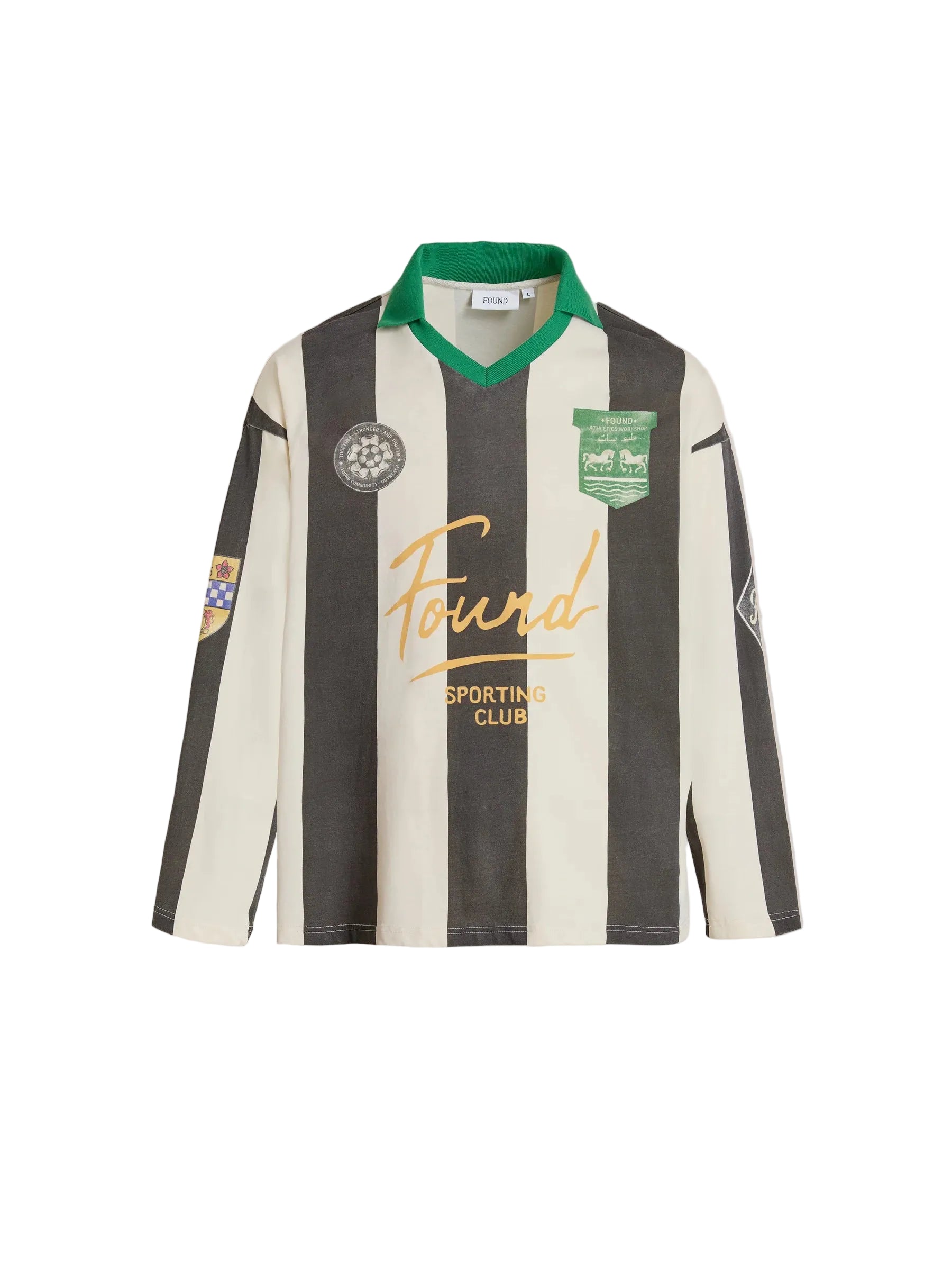 FOUND Striped Sport LS Jersey Faded Black