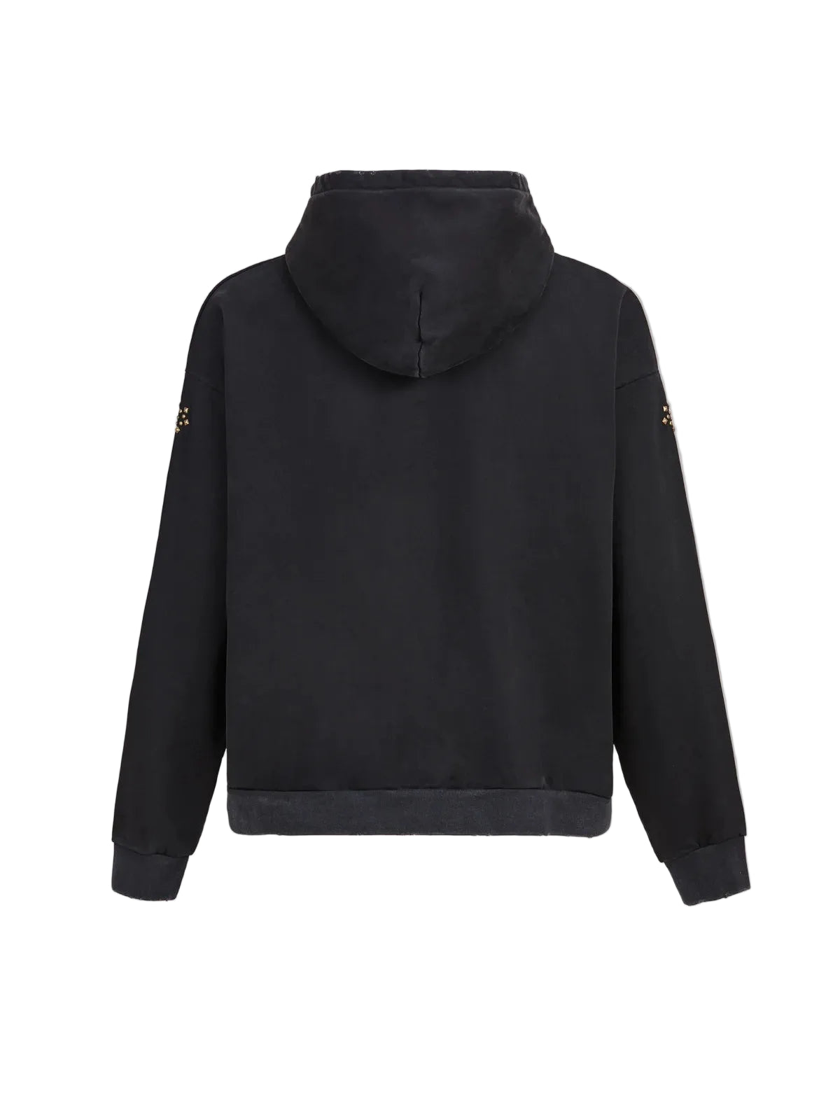 FOUND Studded Zip Up Hoodie Black
