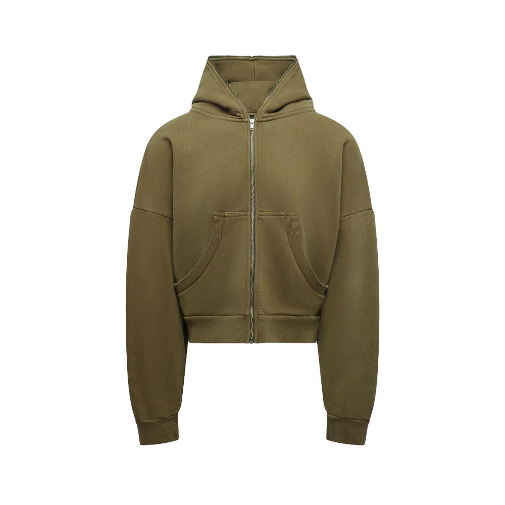 ENTIRE STUDIOS ETERNAL ZIP HOODIE IN MILITARY