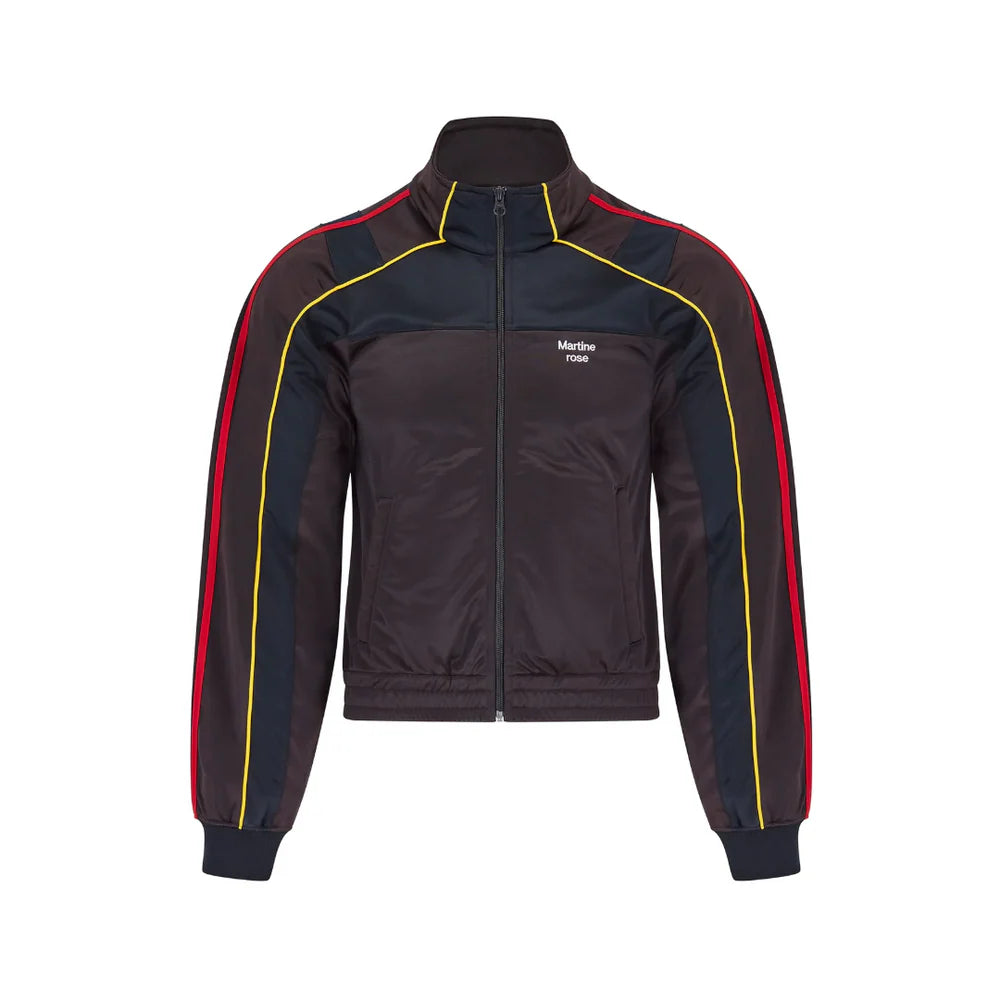 MARTINE ROSE SHRUNKEN TRACK JACKET IN BROWN