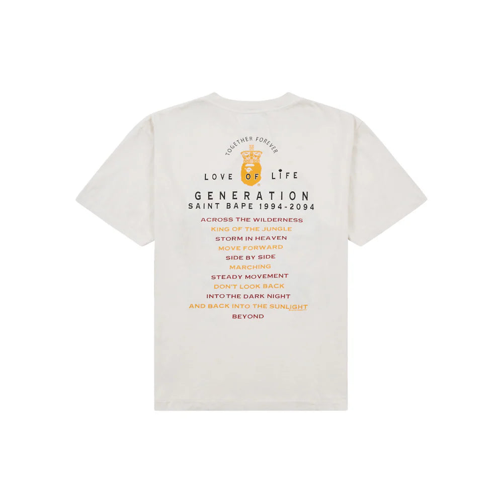 BAPE X SAINT MXXXXXX GENERATION TEE WHITE