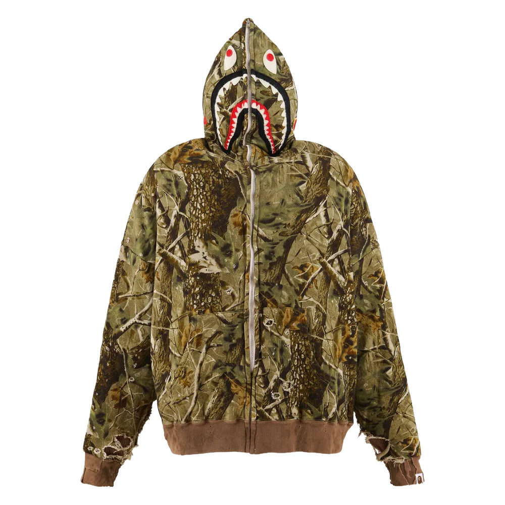BAPE X SAINT MXXXXXX ZIP HOODIE CAMO