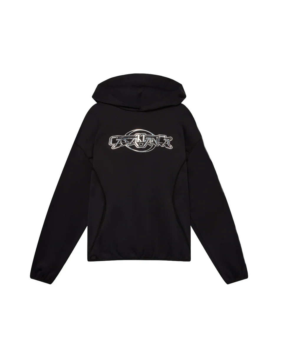 CASA BLANCA OVERSIZED PANELLED HOODIE SWEATSHIRT Black