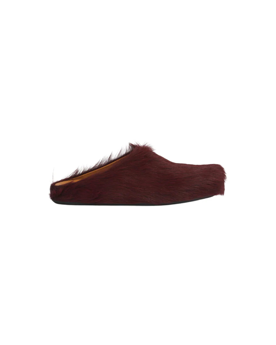 MARNI WILDCHERRY LOGO HAIR CALFSKIN FUSSBETT SABOT