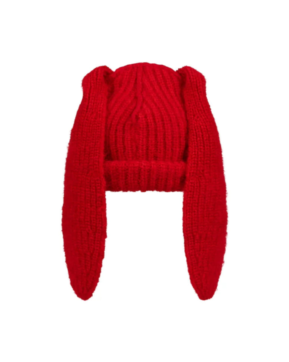 CHARLES JEFFREY LOVERBOY MOHAIR CHUNKY RABBIT BEANIE IN RED