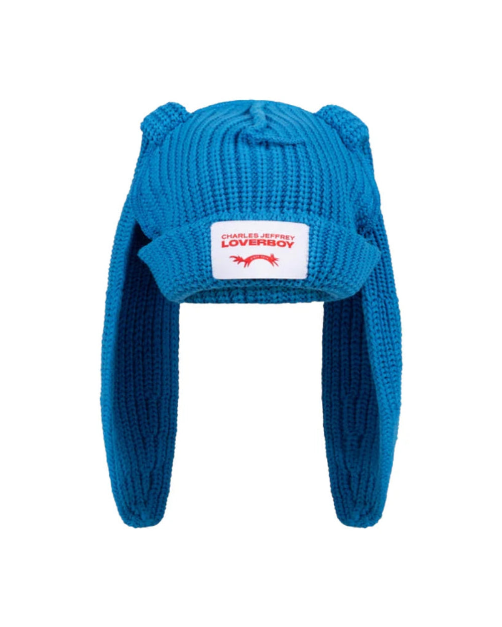 CHARLES JEFFREY LOVERBOY CHUNKY RABBIT BEANIE IN LIGHT BLUE