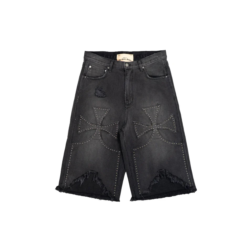 SEKRIT SAINTS STUDDED CHOPPER SHORTS