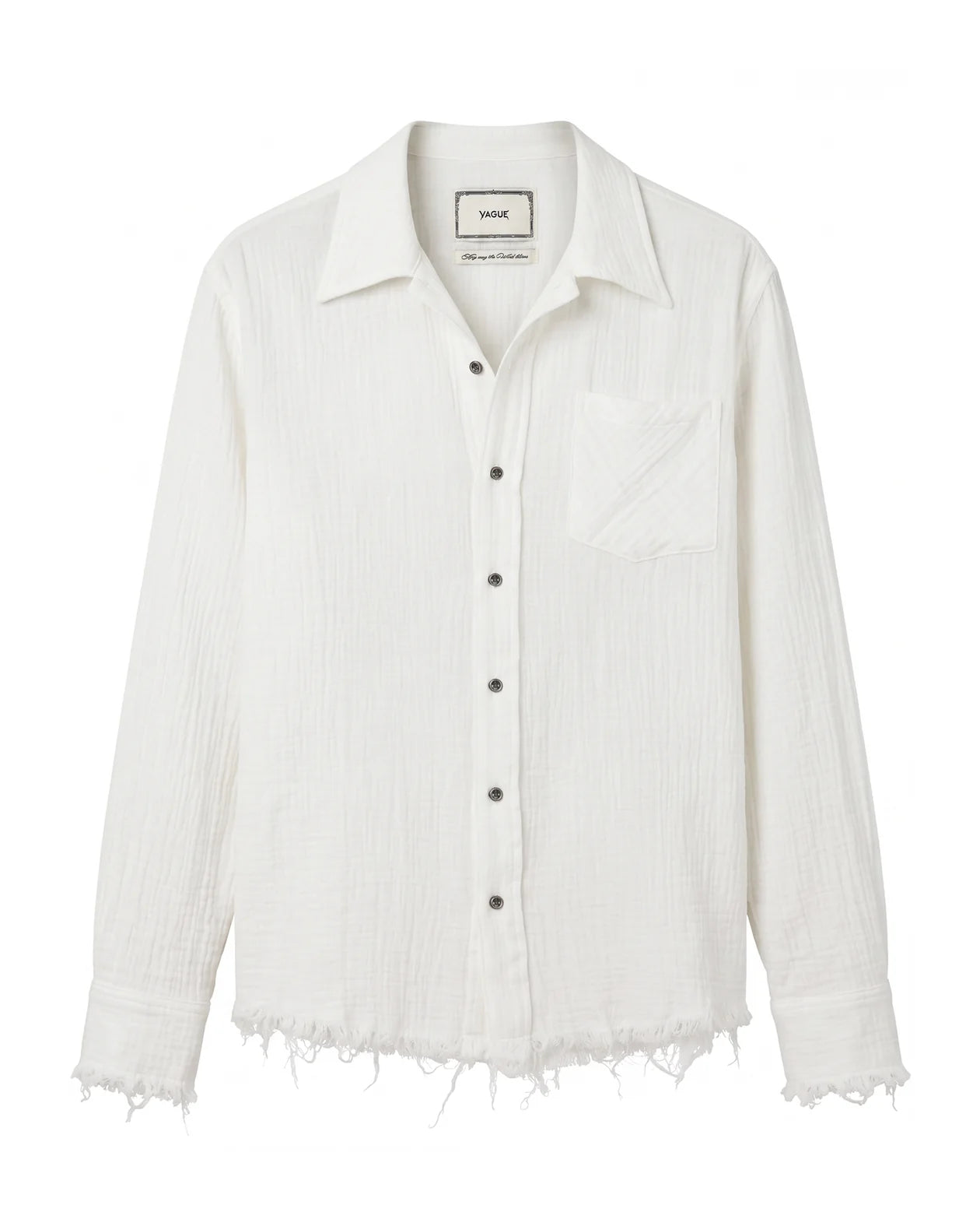 VAGUE GAUZE BUTTON-UP WHITE