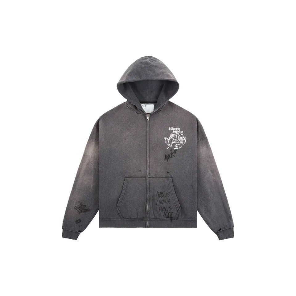 PALY CARRYING THE MESSAGE ZIP HOODIE