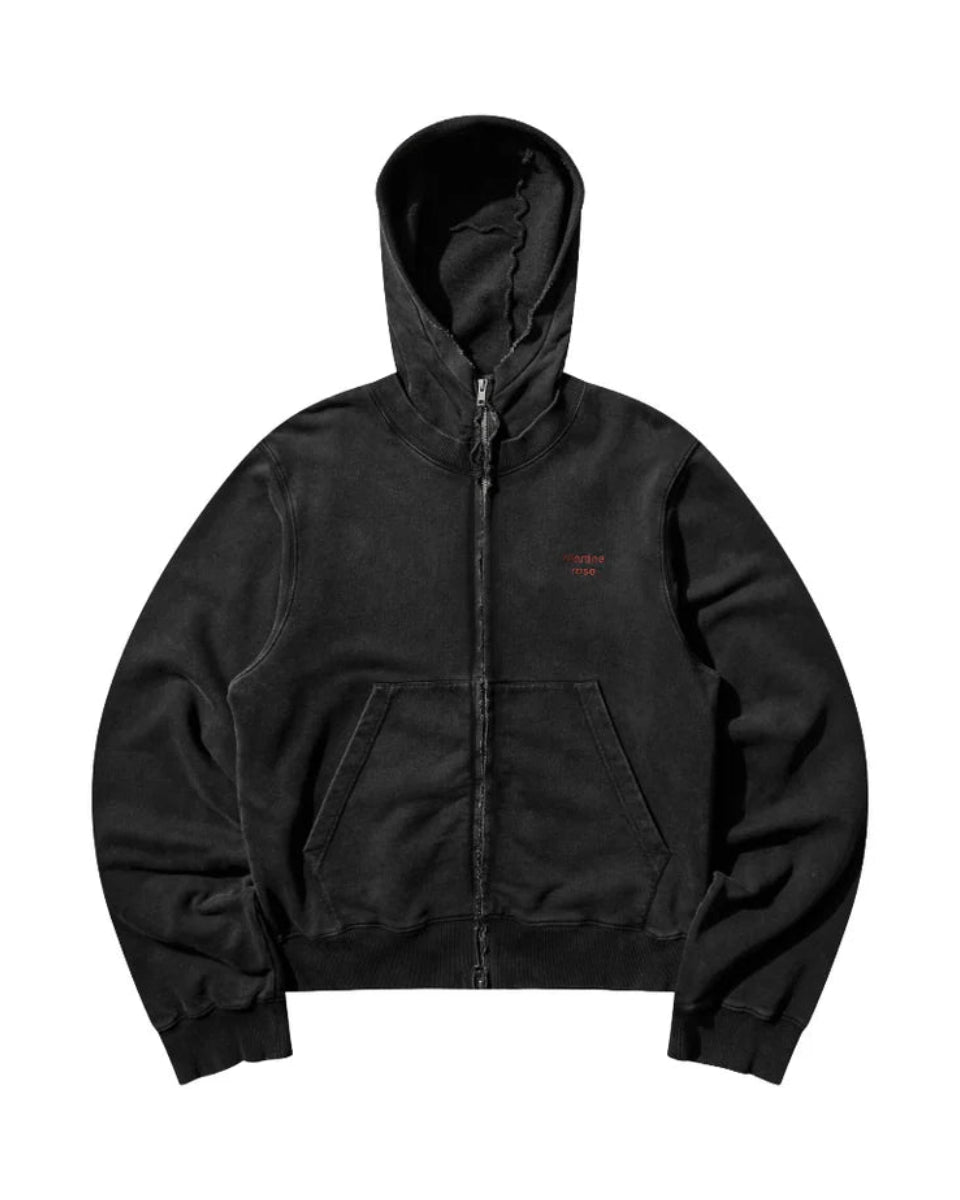 MARTINE ROSE HOODIE ZIP CREW BLACK