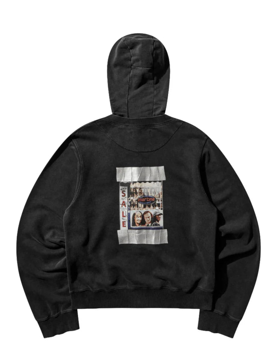 MARTINE ROSE HOODIE ZIP CREW BLACK