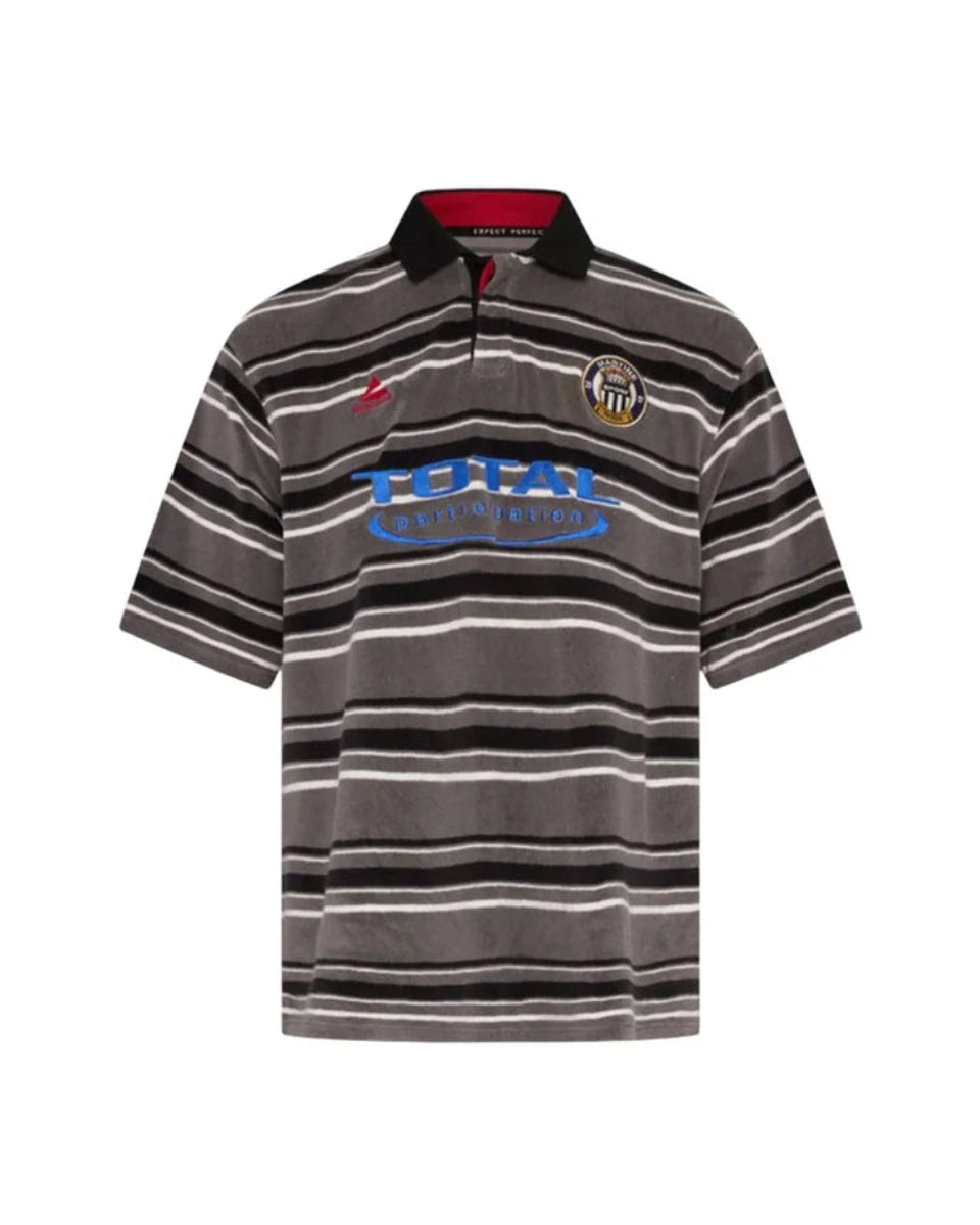 MARTINE ROSE OVERSIZE STRIPED POLO