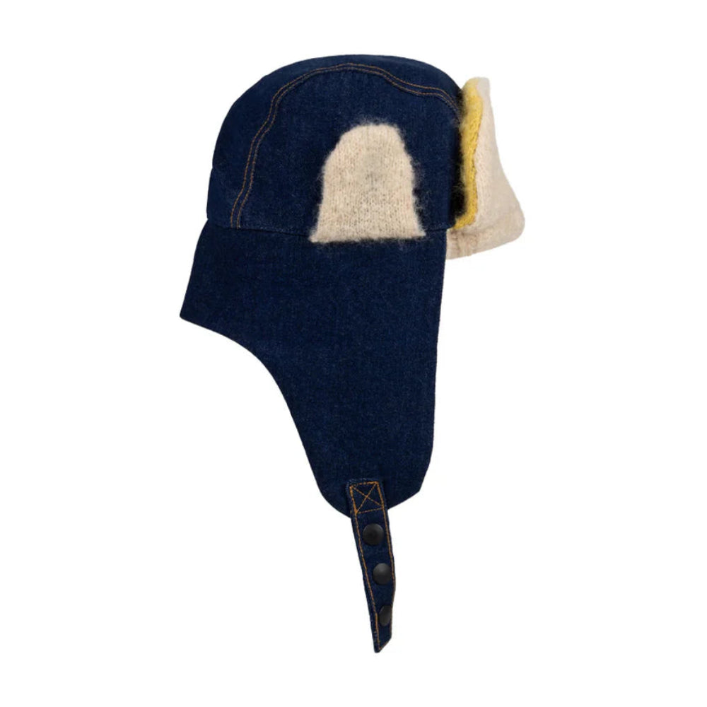 CHARLES JEFFREY LOVERBOY TRAPPER HAT WITH KNIT PATCH