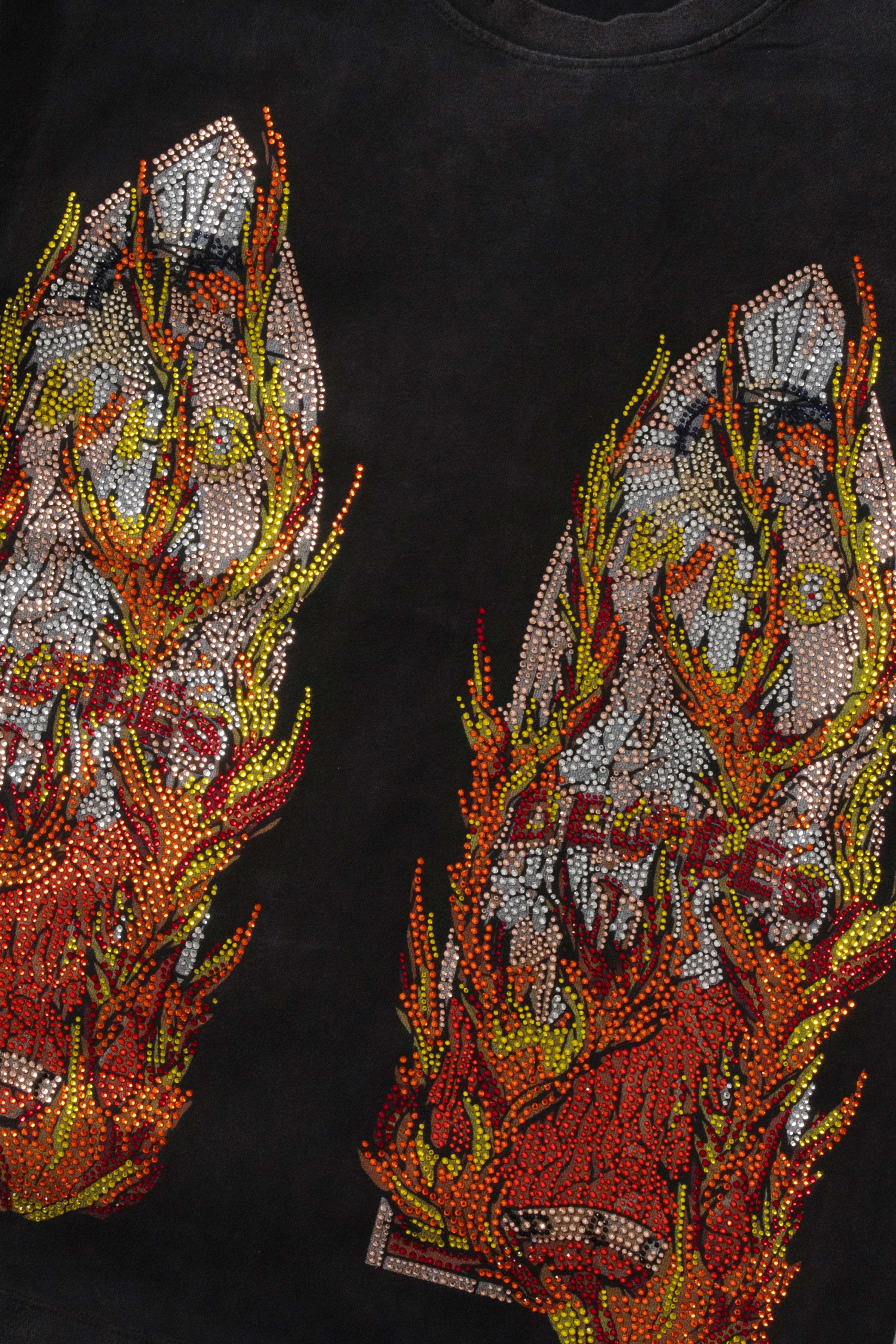 WHO DECIDES WAR RHINESTONE FLAME GLASS JERSEY