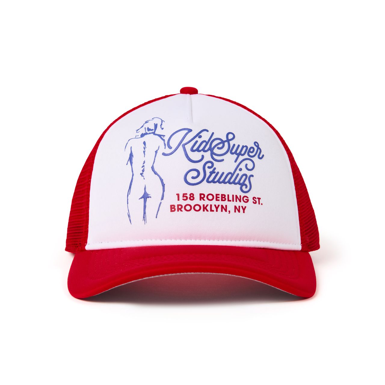 KID SUPER Puff print Trucker Hat Red