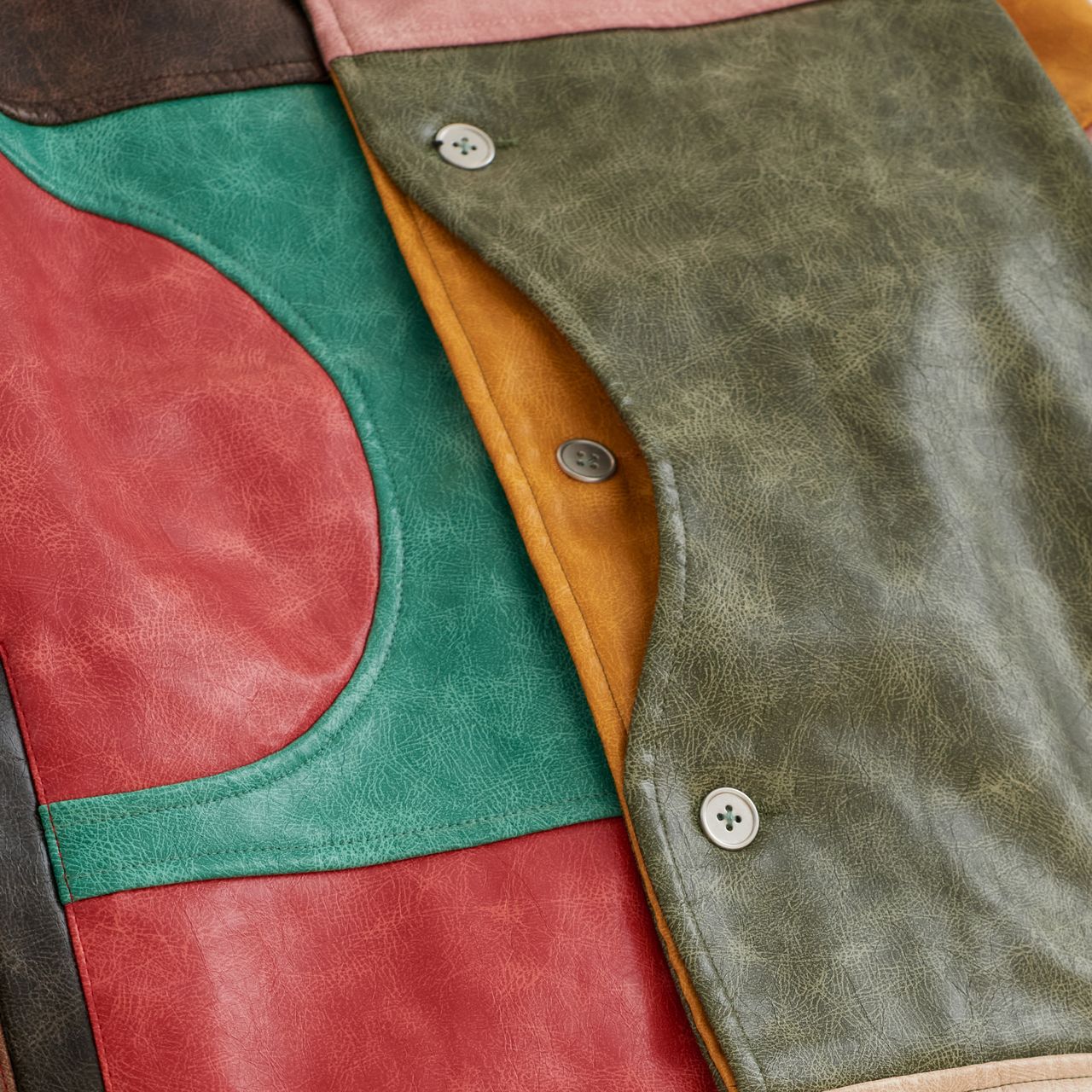 KID SUPER Patchwork Leather jacket Multi