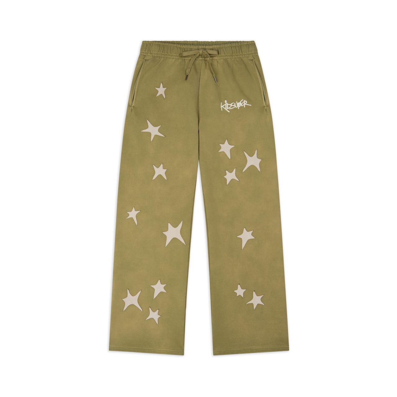 KID SUPER Stars Patchwork Sweatpants Green