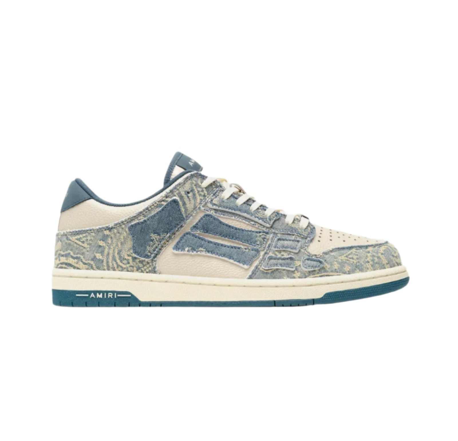Amiri Bandana Jacquard Skel-Top Natural / Denim Low Top Sneakers