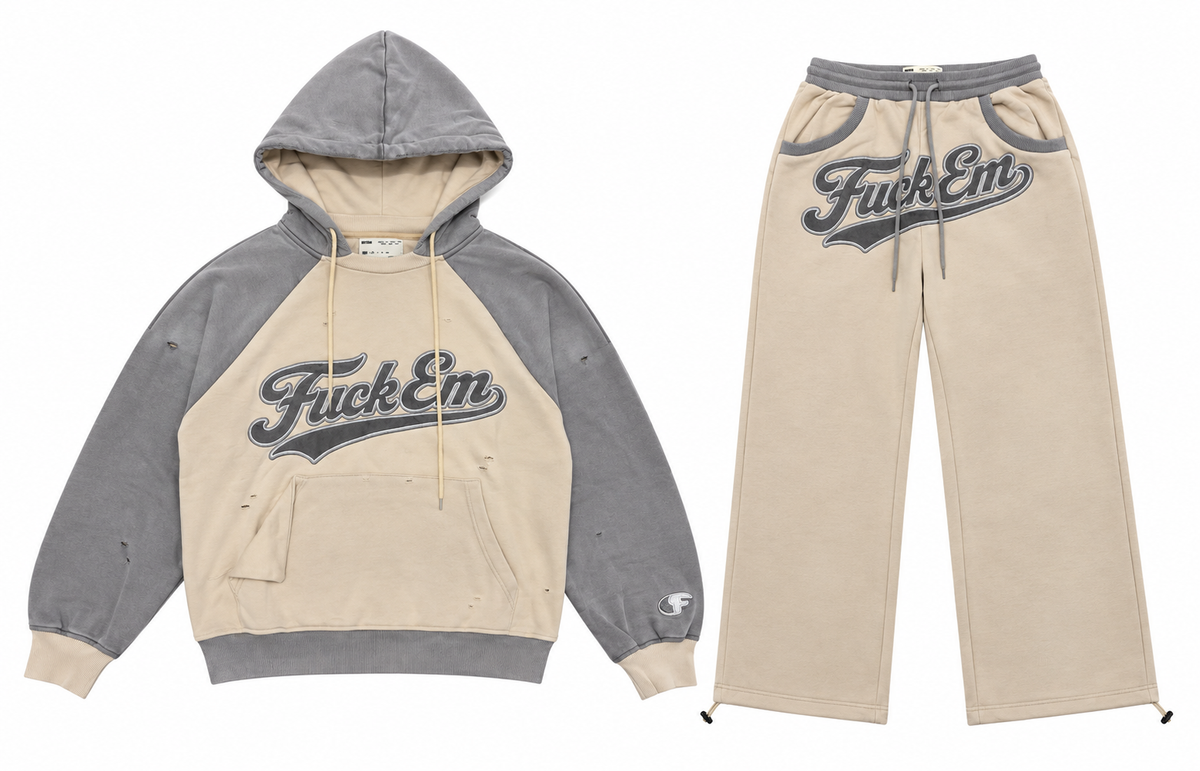 FUCK EM GREY PULLOVER SET
