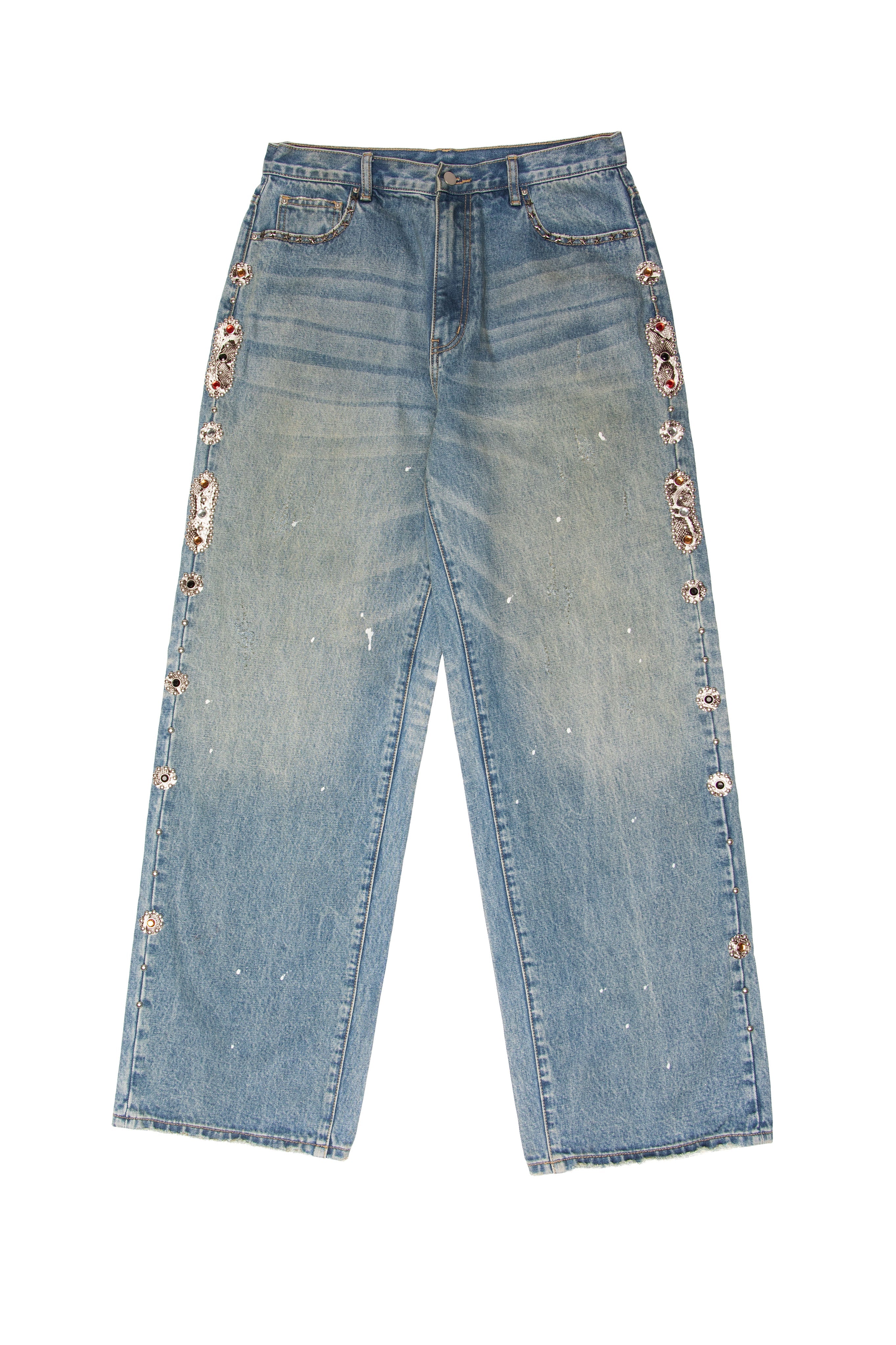 JP SORROWS SNAKESKIN EMBELLISHED JEANS