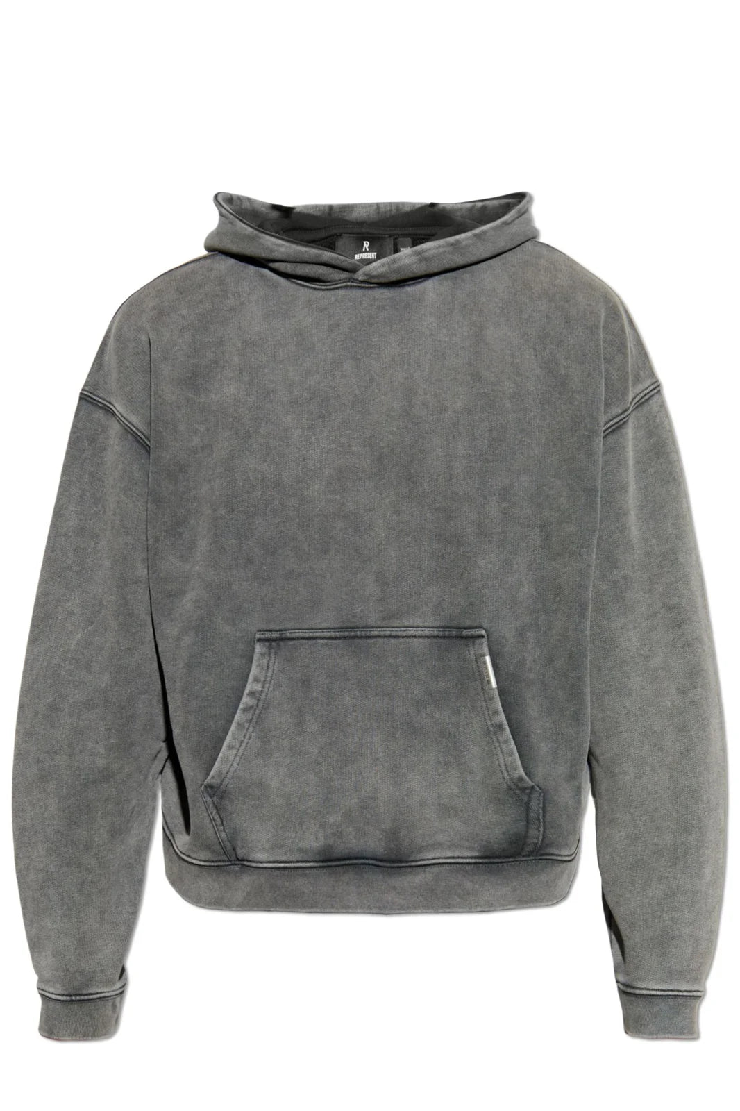 Represent initial boxy hoodie vintage grey