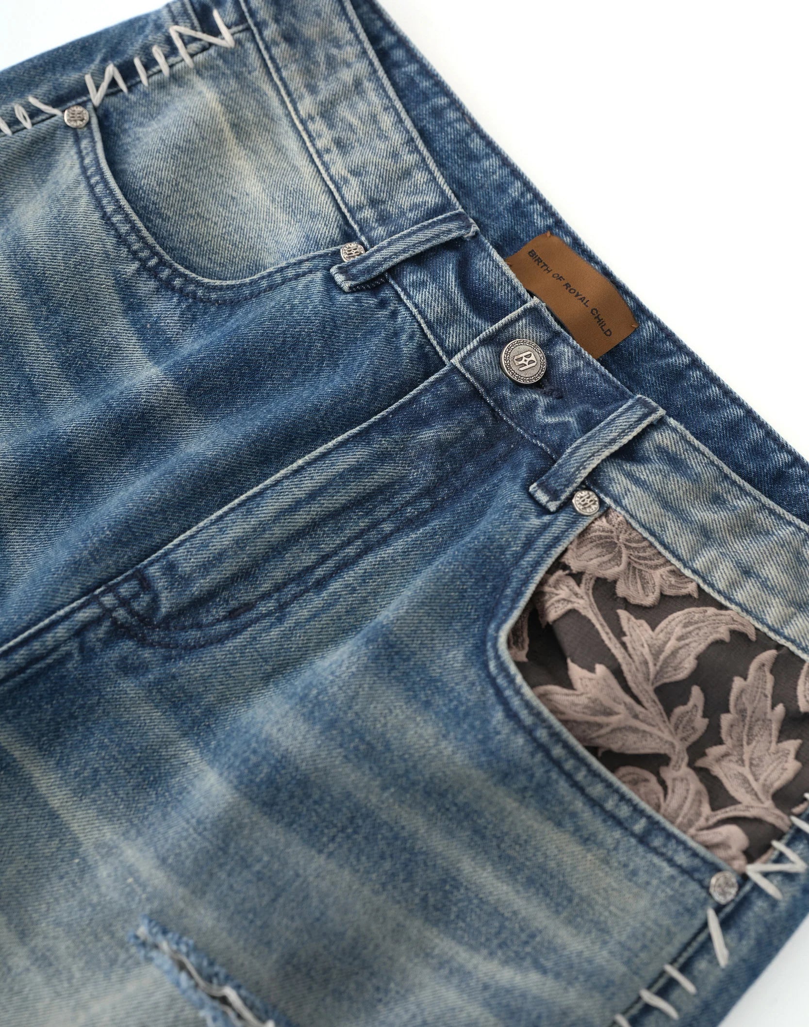 BIRTH OF ROYAL CHILD | Patchwork Fade Denim Pants