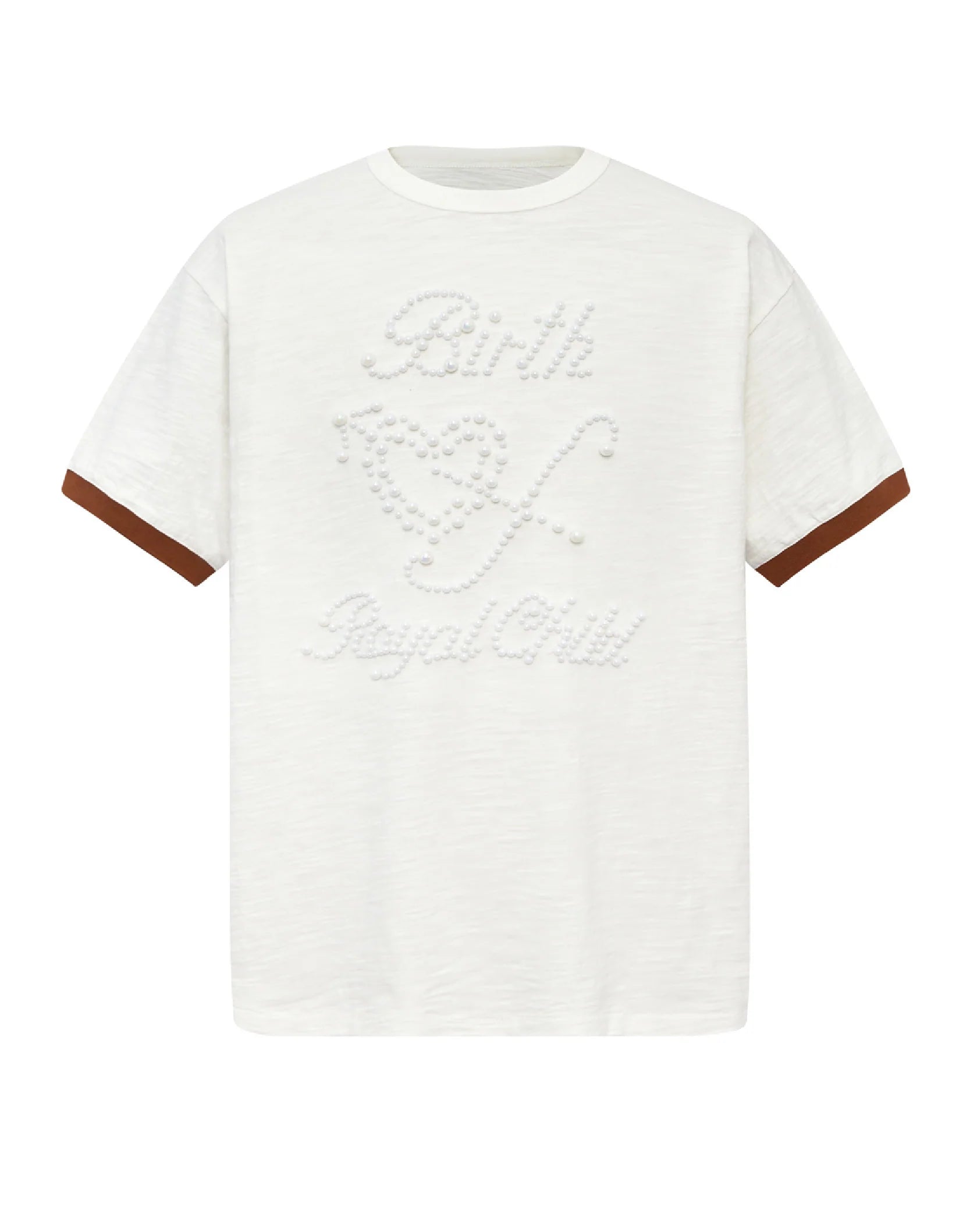 BIRTH OF ROYAL CHILD | Pearl Patchwork T-Shirt IN WHT