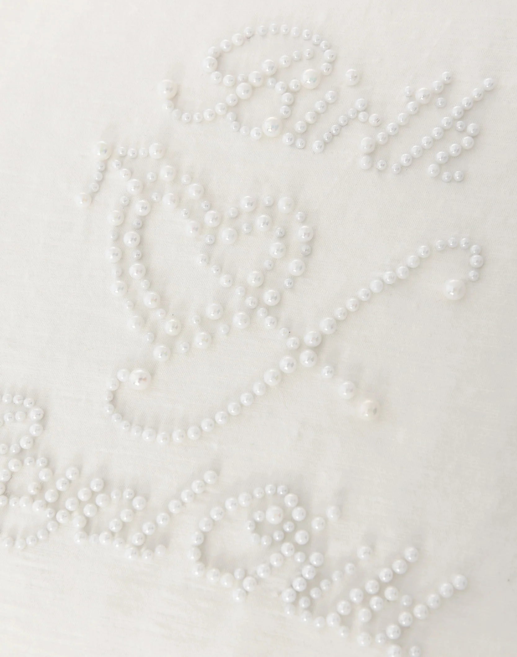 BIRTH OF ROYAL CHILD | Pearl Patchwork T-Shirt IN WHT
