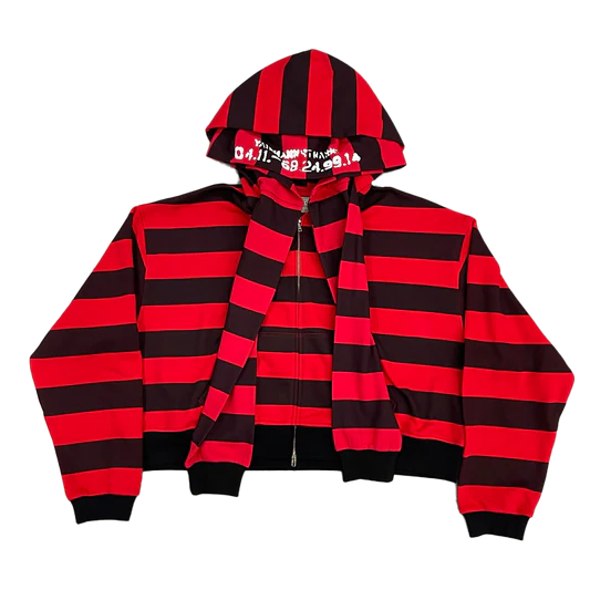 SYAIR SAIHARA Yairhannstrase 2x Prison Hoodie In Red & Black