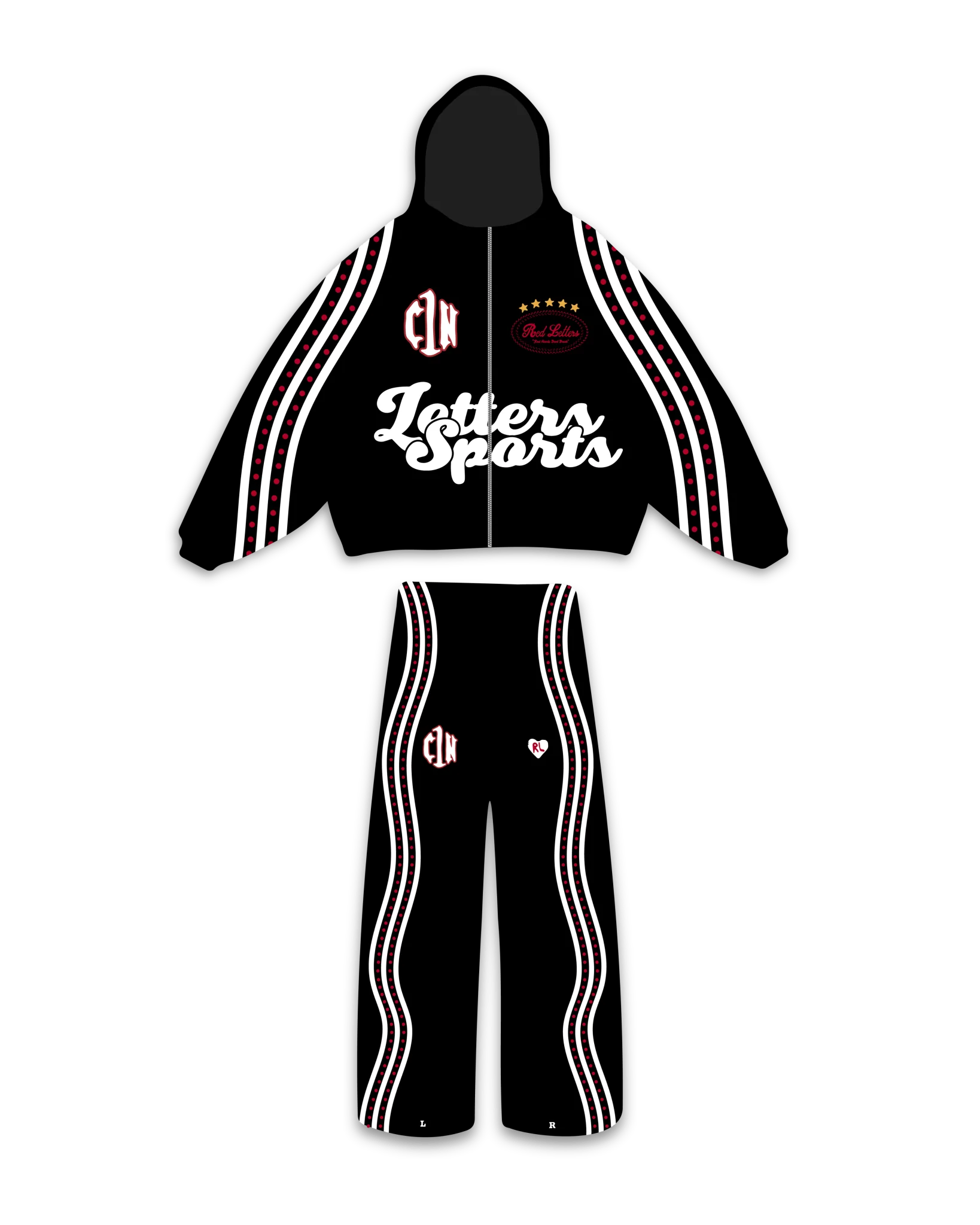 C1N x Red Letters Black Set