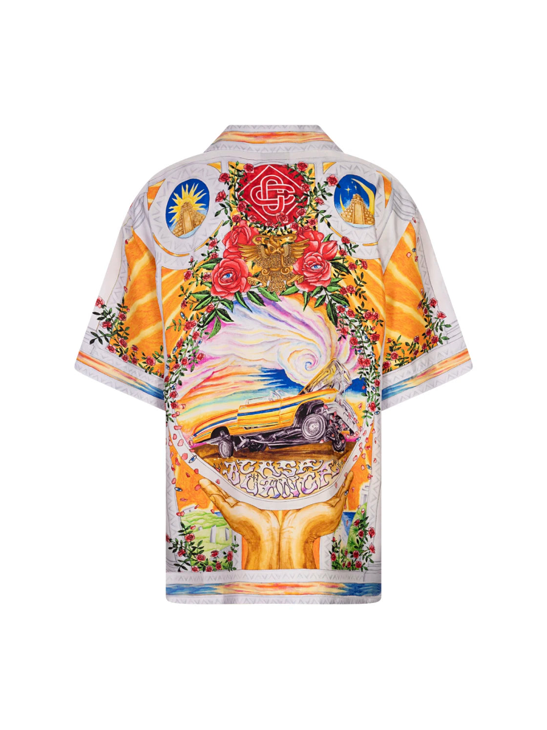 Casablanca La Tornade De Rose Short Sleeved Satin Shirt